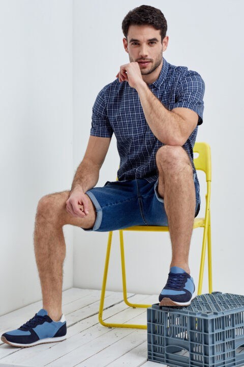⁦חולצת משבצות א-סימטרי⁩ – תמונה ⁦3⁩