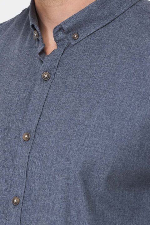 ⁦חולצה מכופתרת twill flanel - כחול מלנש⁩ – תמונה ⁦4⁩