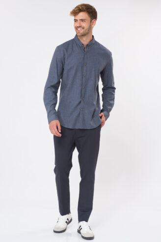 חולצה מכופתרת twill flanel - בז' מלנש